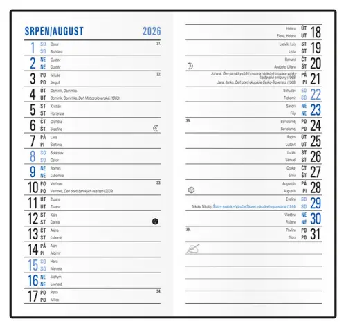 Diář měsíční - Diana - PVC - bordó