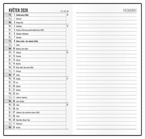 Diář měsíční - Halina - Lamino - Geometrie