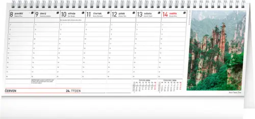 Kalendář stolní Plánovací daňový s fotografiemi 2026, 33 x 12,5 cm