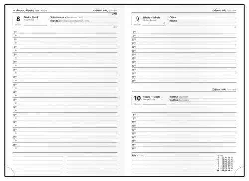 Diář denní - David - Fabric - A5 - modrá