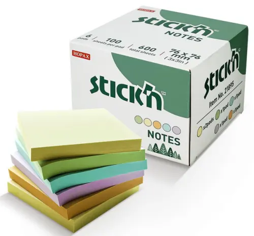 Samolepicí bloček FSC 76 x 76 mm 6 x 100 ks pastelový mix