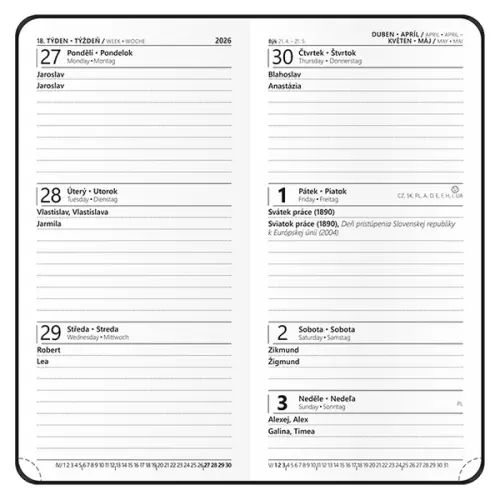 Diář týdenní - Jakub - Nuba - kapesní - písková