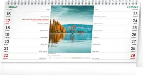 Kalendář stolní Krajina 2026 – 14denní, 33 x 14,5 cm