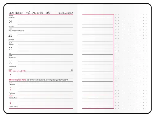 Diář týdenní 18měsíční - Lungo - B6 - Luční