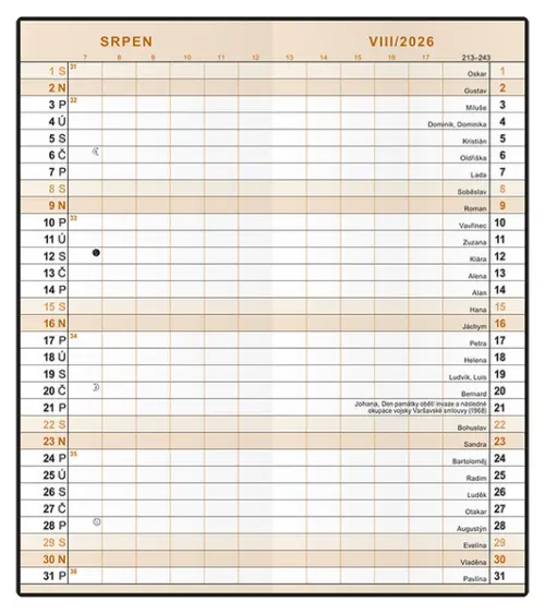 Diář měsíční - Božka - lamino - Jedlová