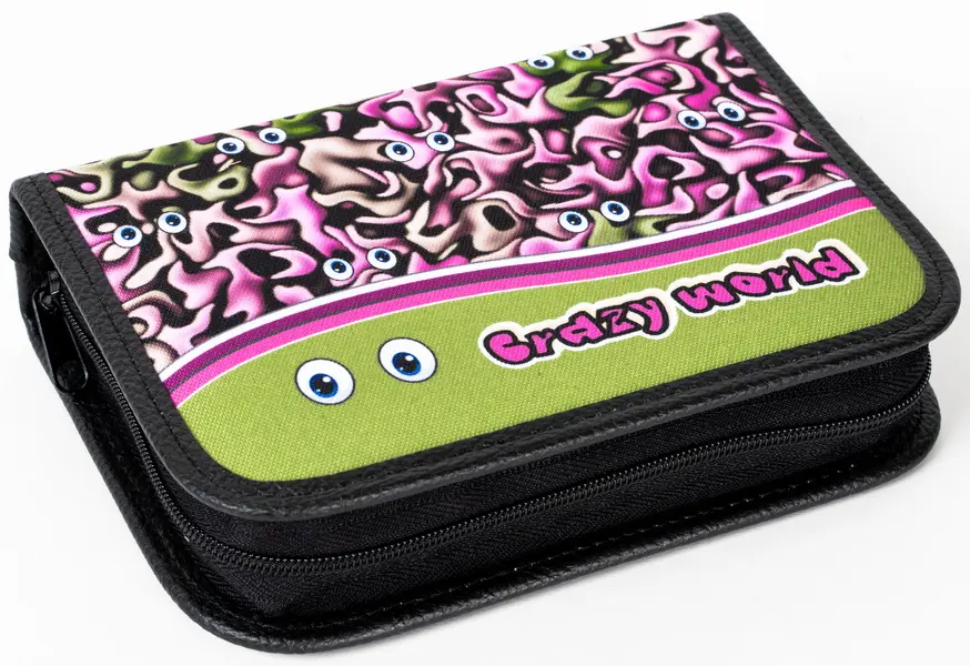 Penál se 2 klopami Crazy 1 zelený