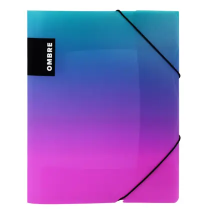 Mapa 3 klopá s gumou PP Ombre růžová