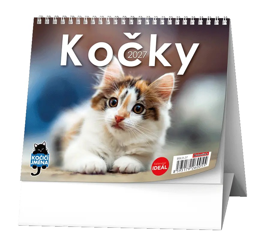 Kalendář stolní IDEÁL - Kočky /s kočičími jmény/
