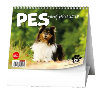 Kalendář stolní IDEÁL - Pes - věrný přítel /s psími jmény/
