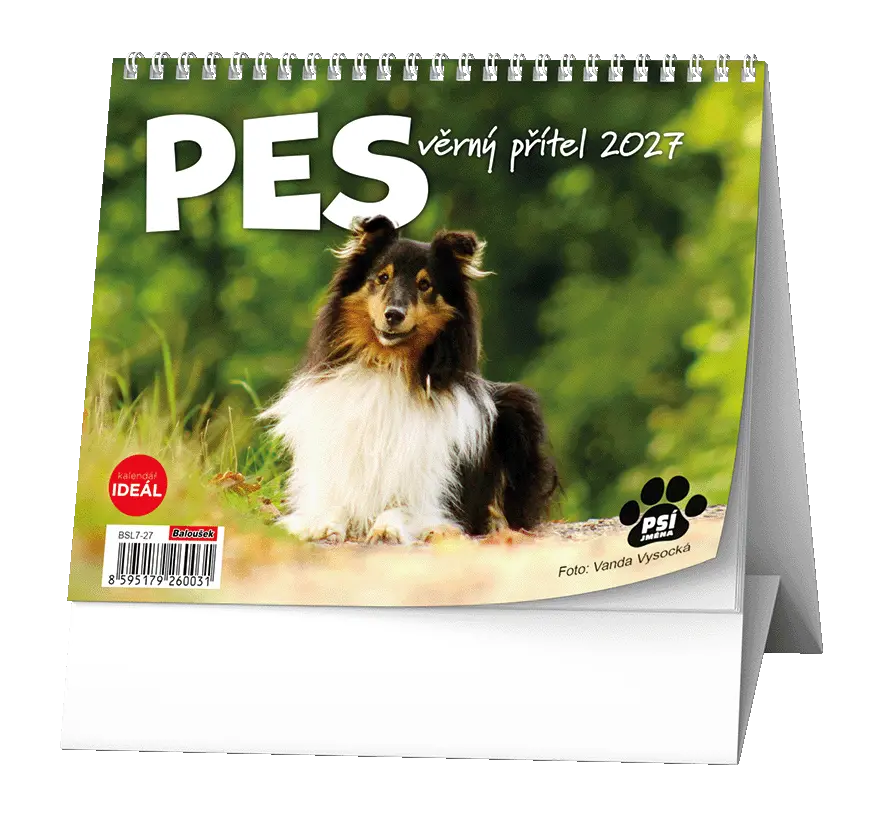 Kalendář stolní IDEÁL - Pes - věrný přítel /s psími jmény/