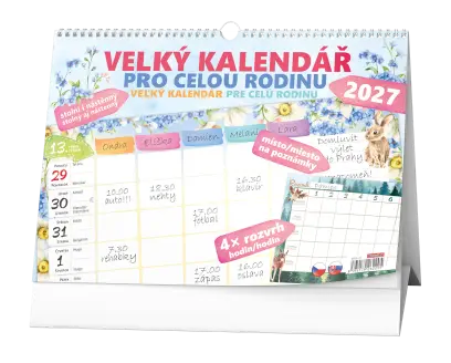 Kalendář stolní kalendář - Velký kalendář pro celou rodinu