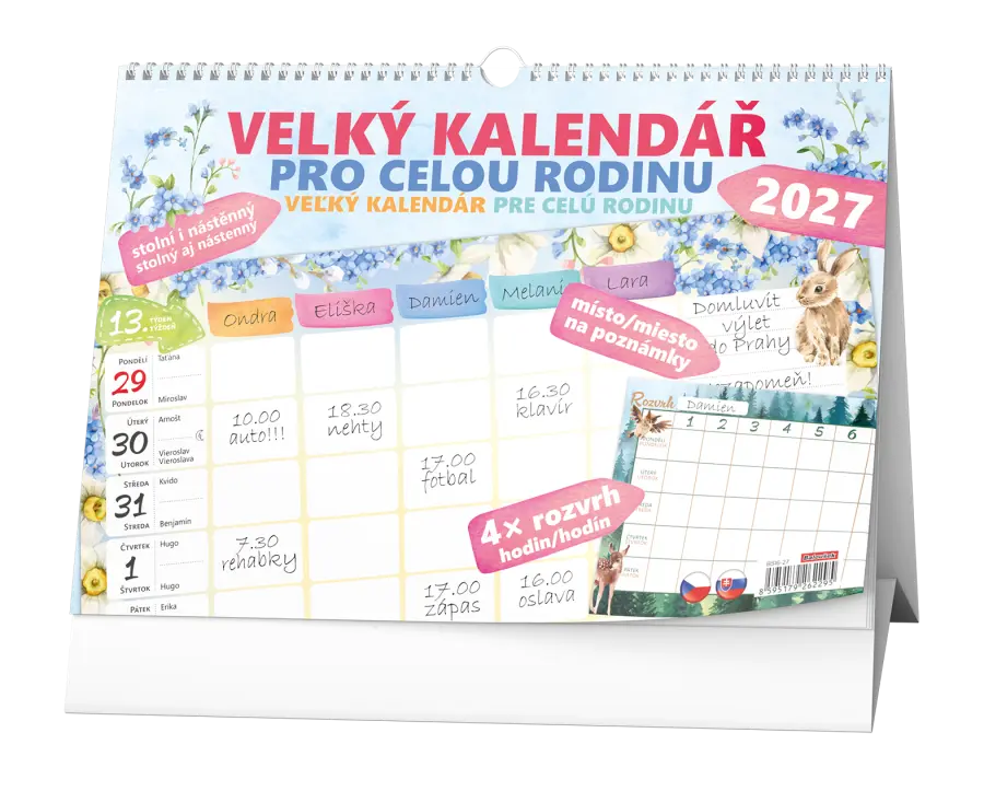 Kalendář stolní kalendář - Velký kalendář pro celou rodinu