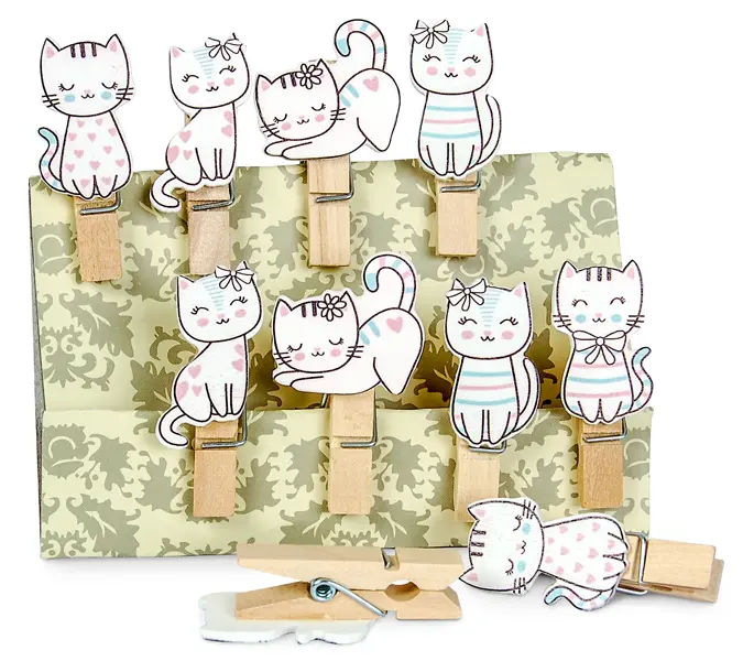 Kolíčky dekorační Shapes 08 kočka