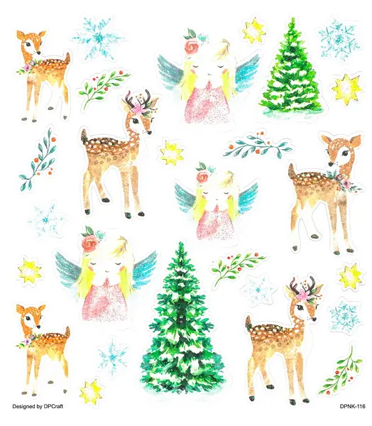 Samolepky papírové DPNK-116 srnky a andílci DP