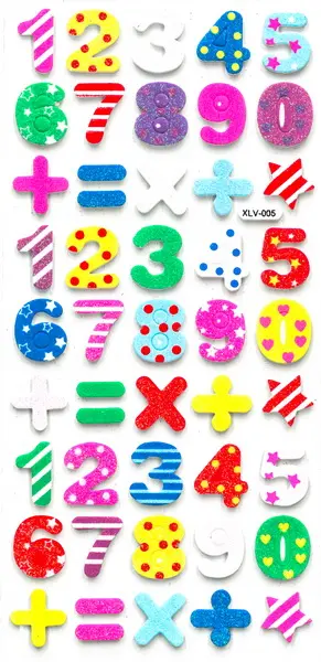 Samolepky pěnové glitterové 22 čísla