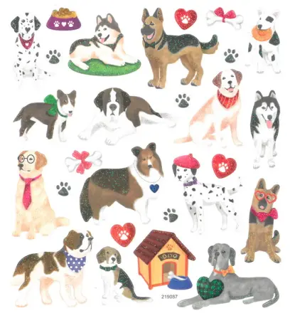 Samolepky papírové DPNK-122 pejsci DP