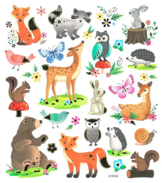 Samolepky papírové DPNK-125 lesní zvířatka DP