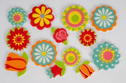 Samolepky pěnové 28 kytky