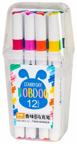 Popisovač oboustranný Bobdog aroma 12 barev