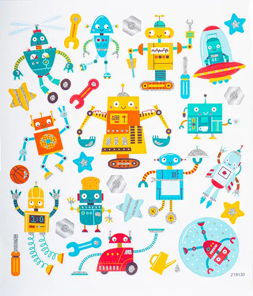 Samolepky papírové DPNK-158 roboti DP