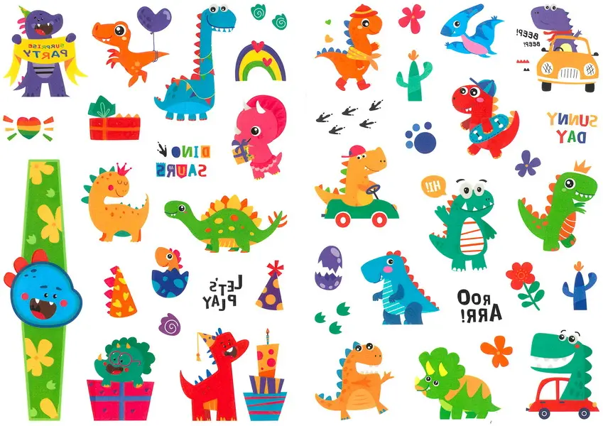 Tetování svítící ve tmě DPTT-003 dino DP