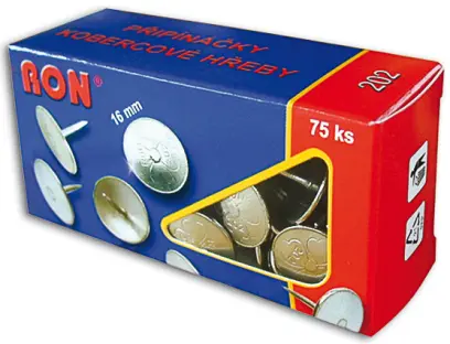 Hřeby kobercové 202 průměr 16 mm délka 15 mm 75 ks v krabičce