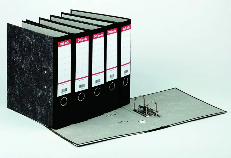 Pořadač pákový 70 mm mramor černý