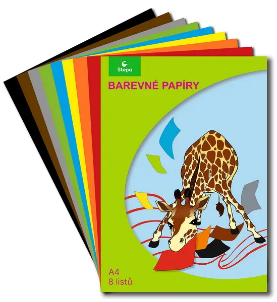 Složky barevného papíru A4 8 listů