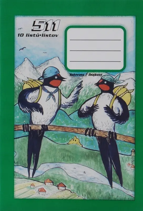 Sešit 511 bezdřevý, formát A5, 10 listů, linka 20 mm Školáček