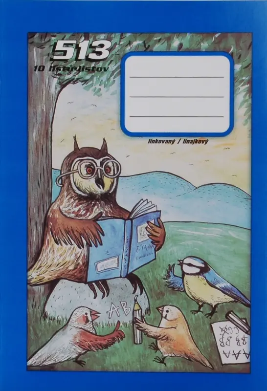 Sešit 513 bezdřevý, formát A5, 10 listů, linka 12 mm Školáček