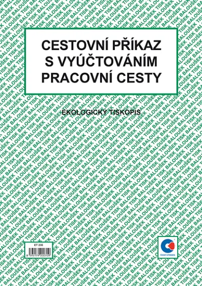 Příkaz cestovní A4 oboustraný s vyúčtováním