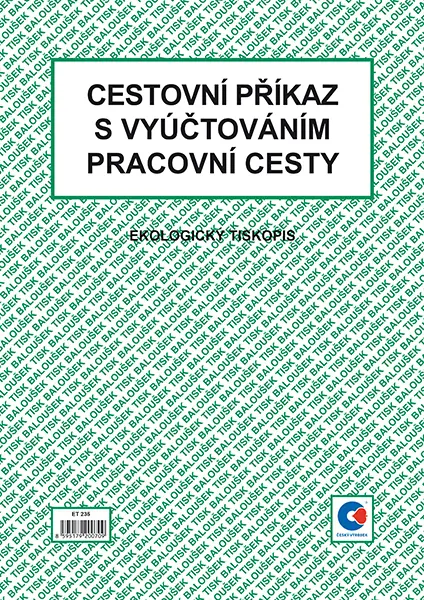 Příkaz cestovní A4 oboustraný s vyúčtováním