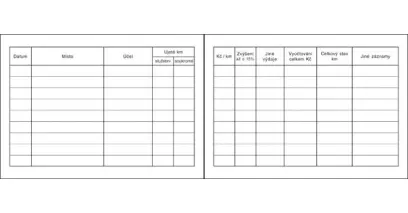 Kniha jízd A6 osobní automobil