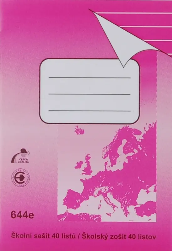 Sešit 644 recyklovaný, formát A6, 40 listů, linkovaný - 8 mm