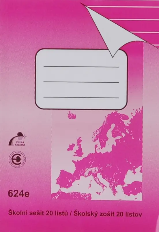 Sešit 624 recyklovaný, formát A6, 20 listů, linkovaný - 8 mm