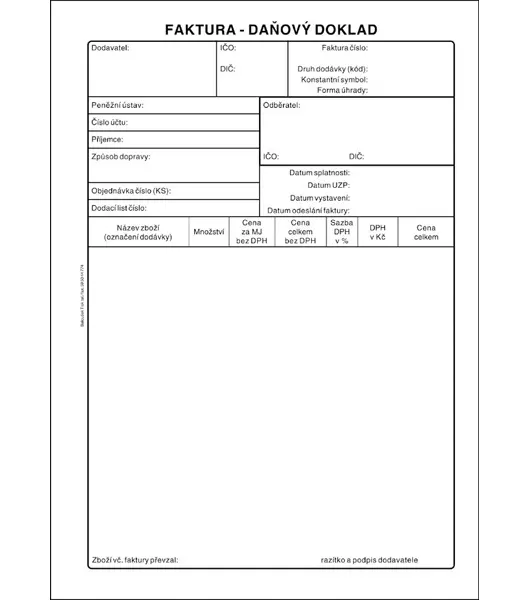 Faktura A5 SP daňový doklad