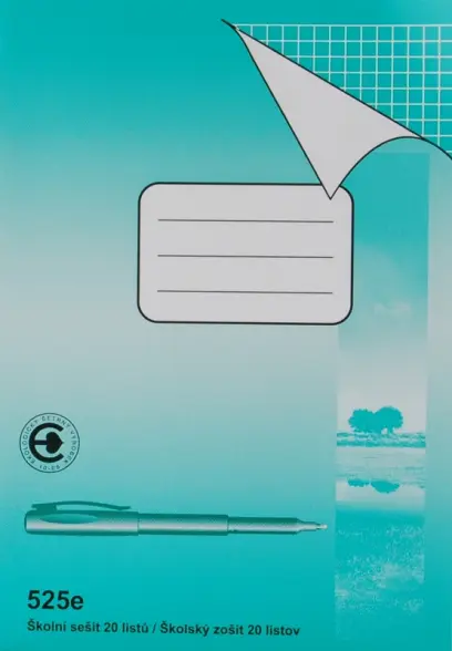Sešit 525 recyklovaný, formát A5, 20 listů, čtverečky 5 x 5 mm