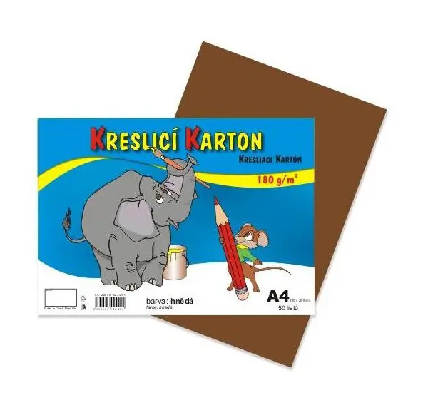 Karton kreslicí A4 180 g hnědý 50 listů