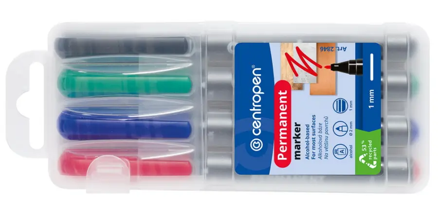 Popisovač nestíratelný 2846/4 sada 4 barvy stopa 1 mm