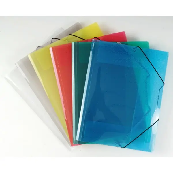 Mapa 3 klopá s gumou PP průhledná kouřová