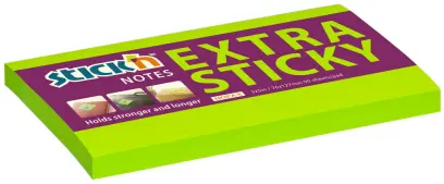 Blok samolepicí 76x127 mm silně lepicí neon zelený