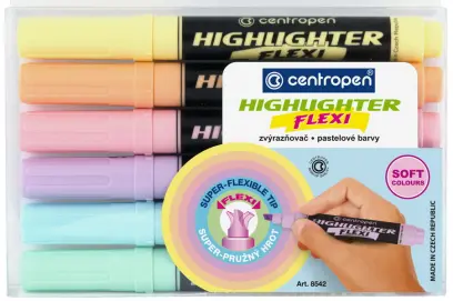 Zvýrazňovač 8542/6 sada 6 ks Flexi pastel stopa 1-5 mm