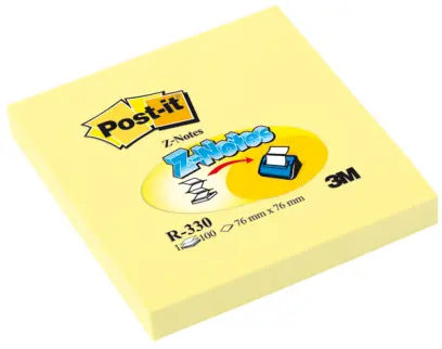 Blok samolepicí Z 76x76 mm 100 lístků R330 žlutý