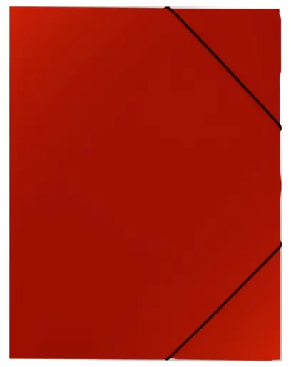 Mapa 3 klopá PP červená s gumou neprůhledná