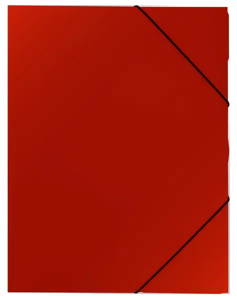 Mapa 3 klopá PP červená s gumou neprůhledná