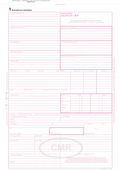 CMR vnitrostátní nákladní list 3listy