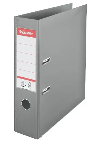 Pořadač pákový 75 mm celoplastový šedý