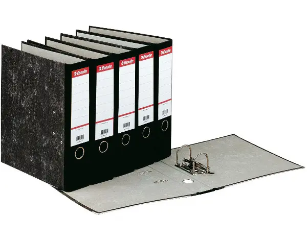 Pořadač pákový 50 mm mramor černý