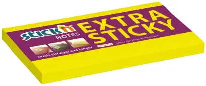 Blok samolepicí 76x127 mm silně lepicí neon žlutý