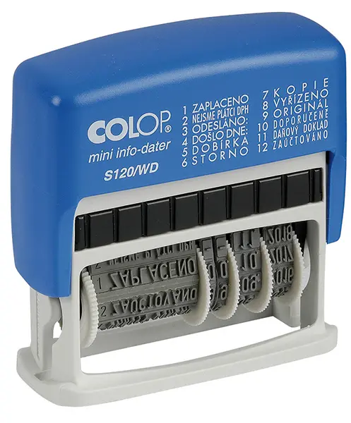 Datumka Mini-Info S 120/WD 12 slov na pásku, datum 4 mm